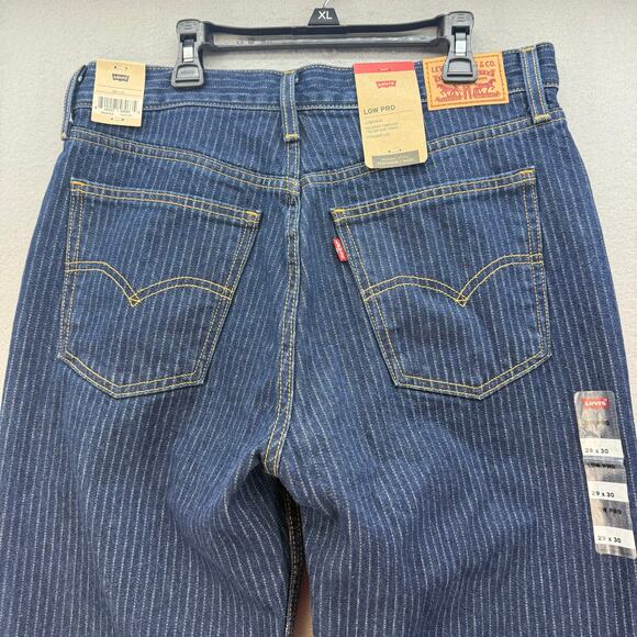 Levi's Jeans Women's 29x30 (8) Dark Blue Low Pro Mid Rise Pinstripe Straight NWT - Picture 4 of 16